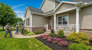 Eco-friendly pressure cleaning service enhancing property curb appeal